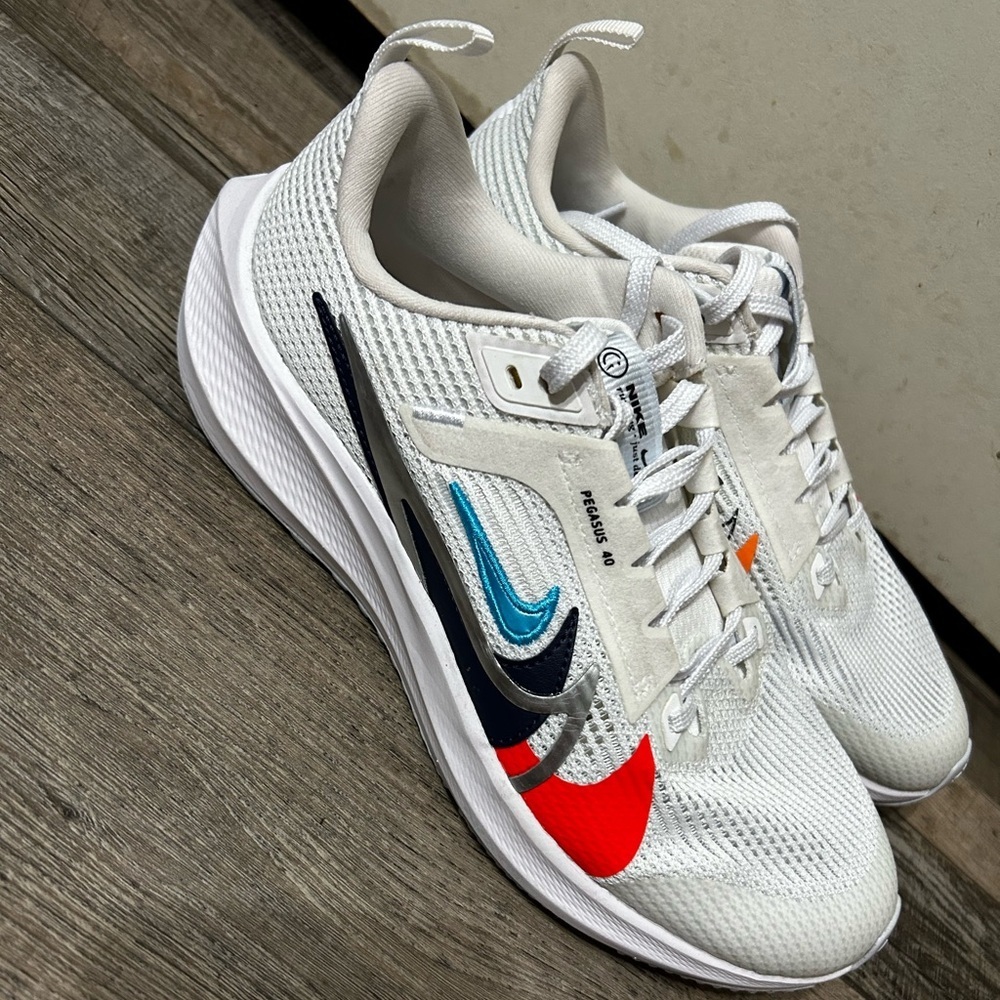 Nike Pegasus 40 White blue orange  running Sneakers
